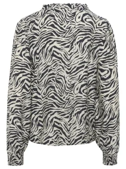 Kaffe Damen Bluse KAjodie in ecru schwarz