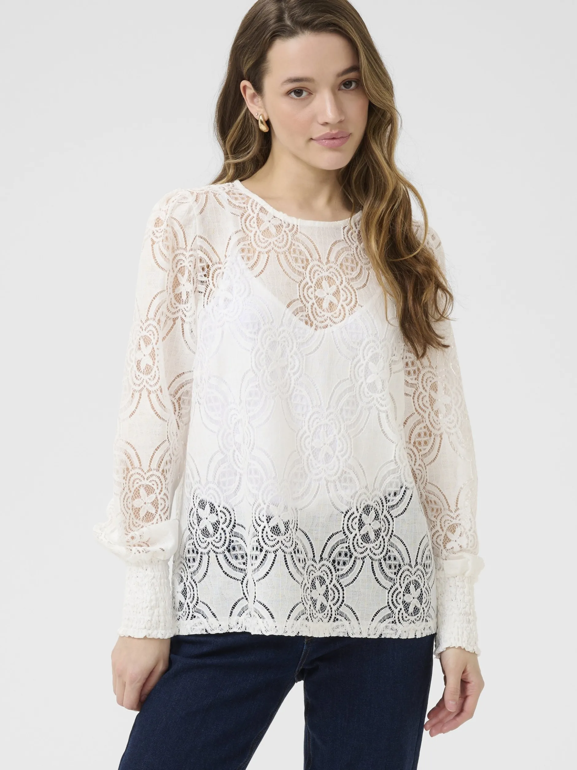 Kaffe Damen Bluse KAraula in weiß