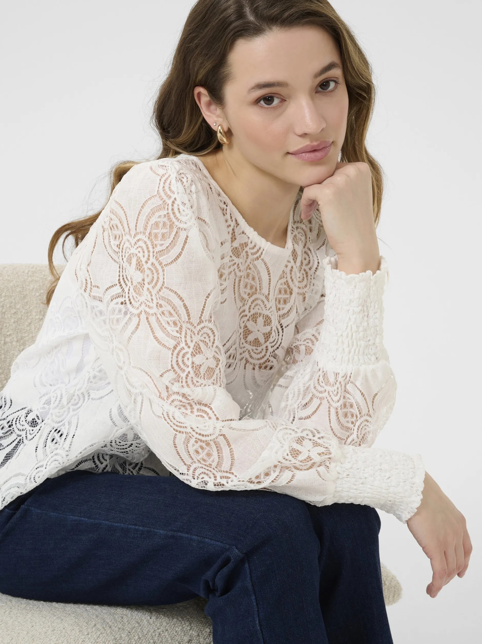 Kaffe Damen Bluse KAraula in weiß