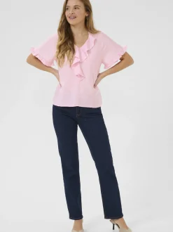 Kaffe Damen Bluse kurzarm KAmariana in pink