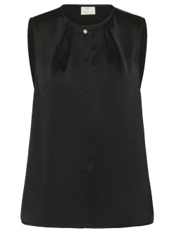 Kaffe Damen Bluse ärmellos KAvera in schwarz