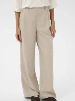 Kaffe Damen Casual Hose KAkaren Elastische Taille in beige