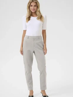 Kaffe Damen Casual Hose KAloraine Hohe Taille in hellgrau