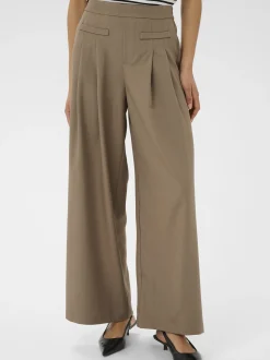 Kaffe Damen Casual Hose KAvictorina Elastische Taille in braun