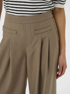 Kaffe Damen Casual Hose KAvictorina Elastische Taille in braun