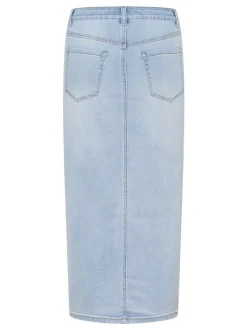 Kaffe Damen Denimrock KAkarla Hohe Taille in light stone denim