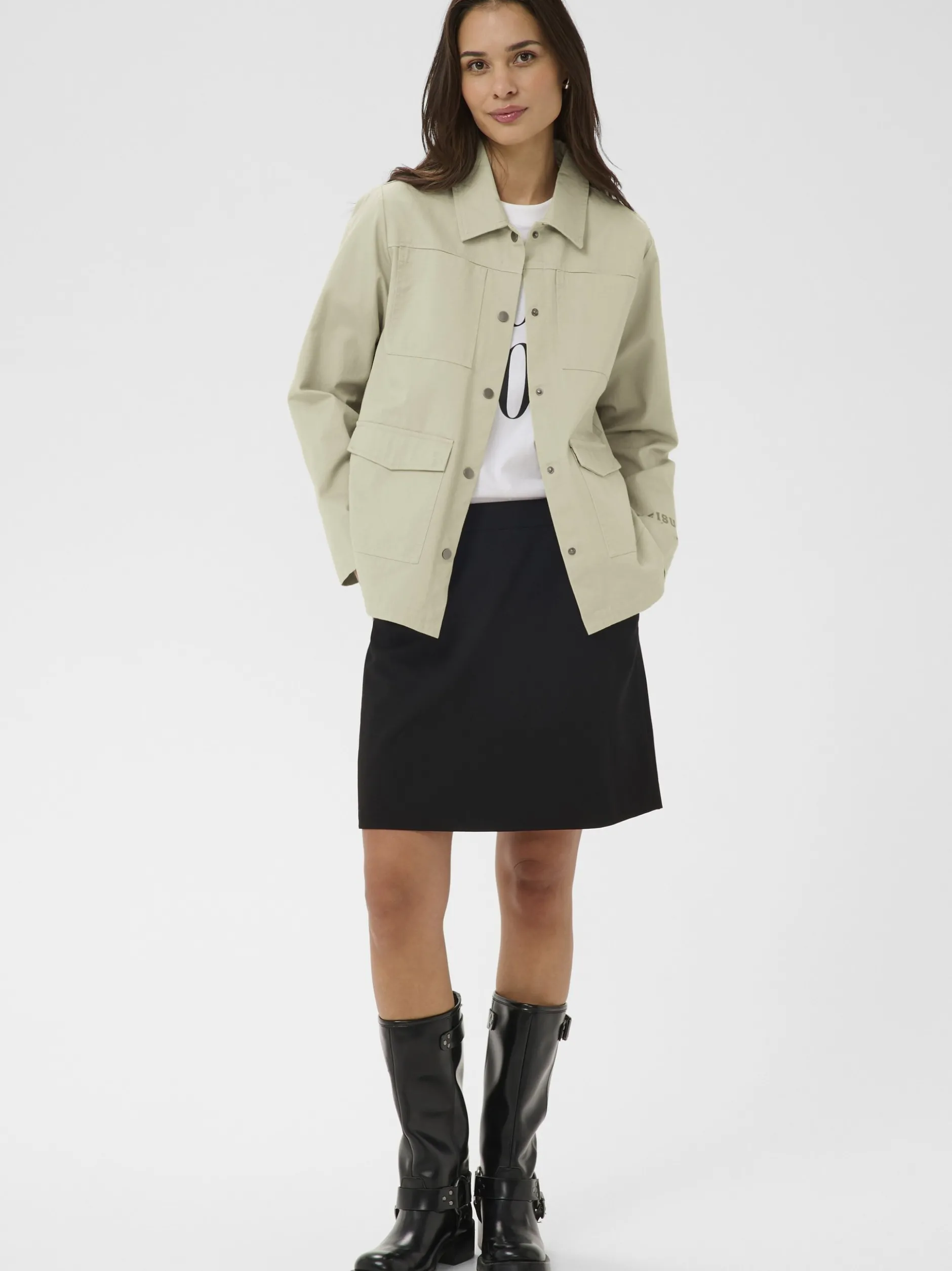 Kaffe Damen Hemdjacke KAcica in beige