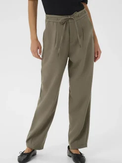 Kaffe Damen Hose KAmerle Hohe Taille in braun