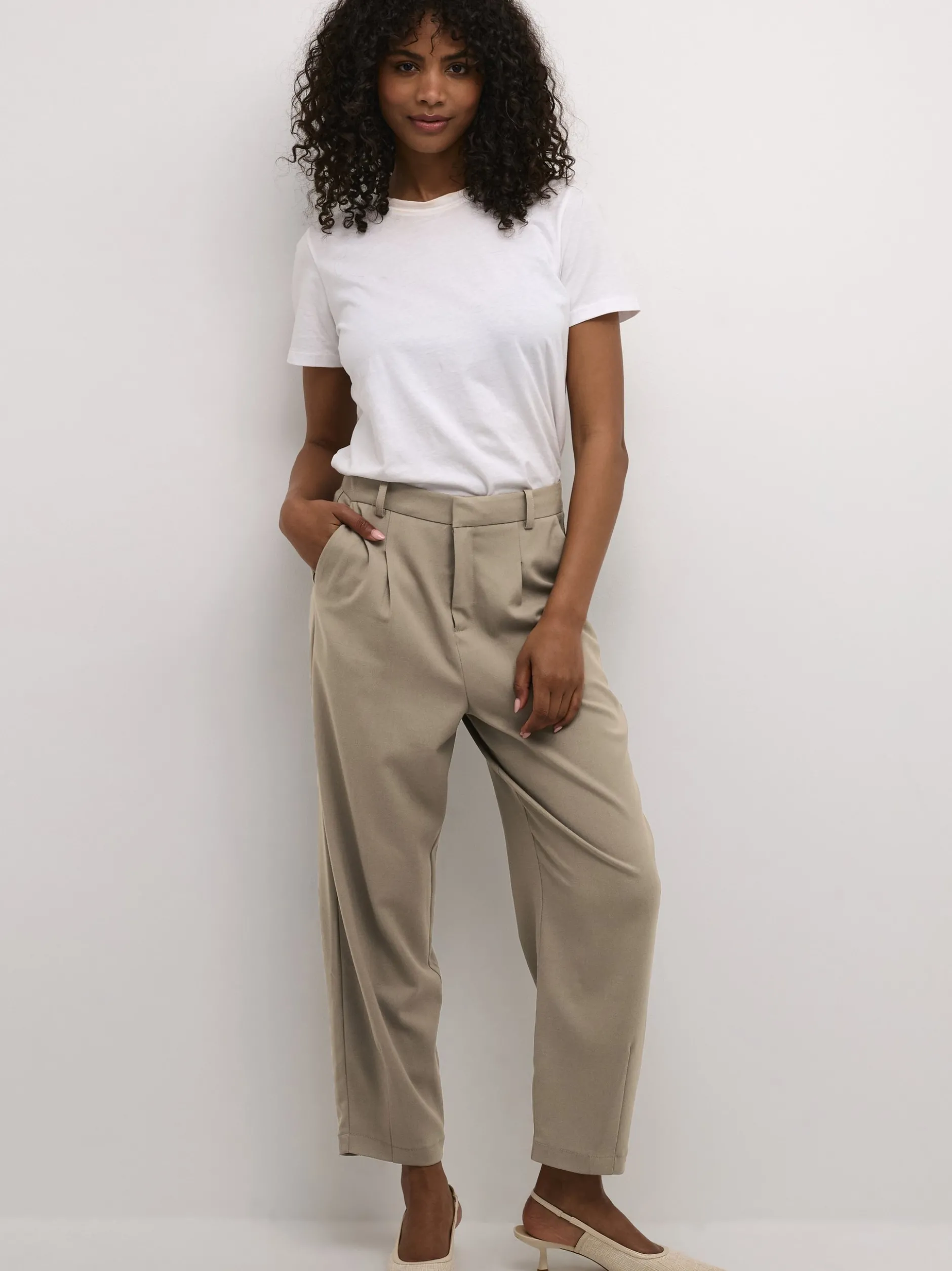 Kaffe Damen Hose KAMERLE in beige