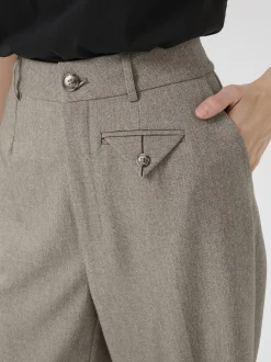 Kaffe Damen Hose KAtilla Hohe Taille in kitt