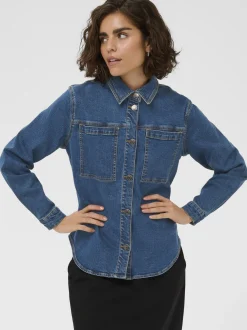 Kaffe Damen Jeanshemd KAlena in blau