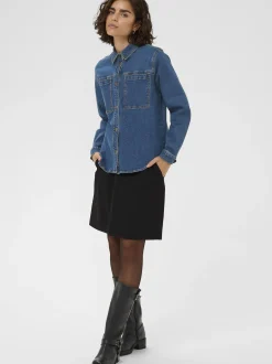 Kaffe Damen Jeanshemd KAlena in blau