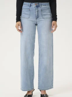 Kaffe Damen Jeans KAkarla Hohe Taille in blau