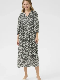 Kaffe Damen Kleid BPviolet Elastische Taille in grau