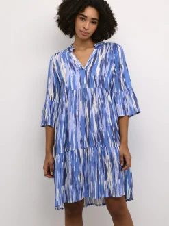 Kaffe Damen Kleid KAarina in blau