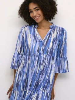 Kaffe Damen Kleid KAarina in blau