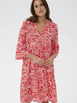 Kaffe Damen Kleid KAellen in rot