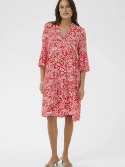 Kaffe Damen Kleid KAellen in rot