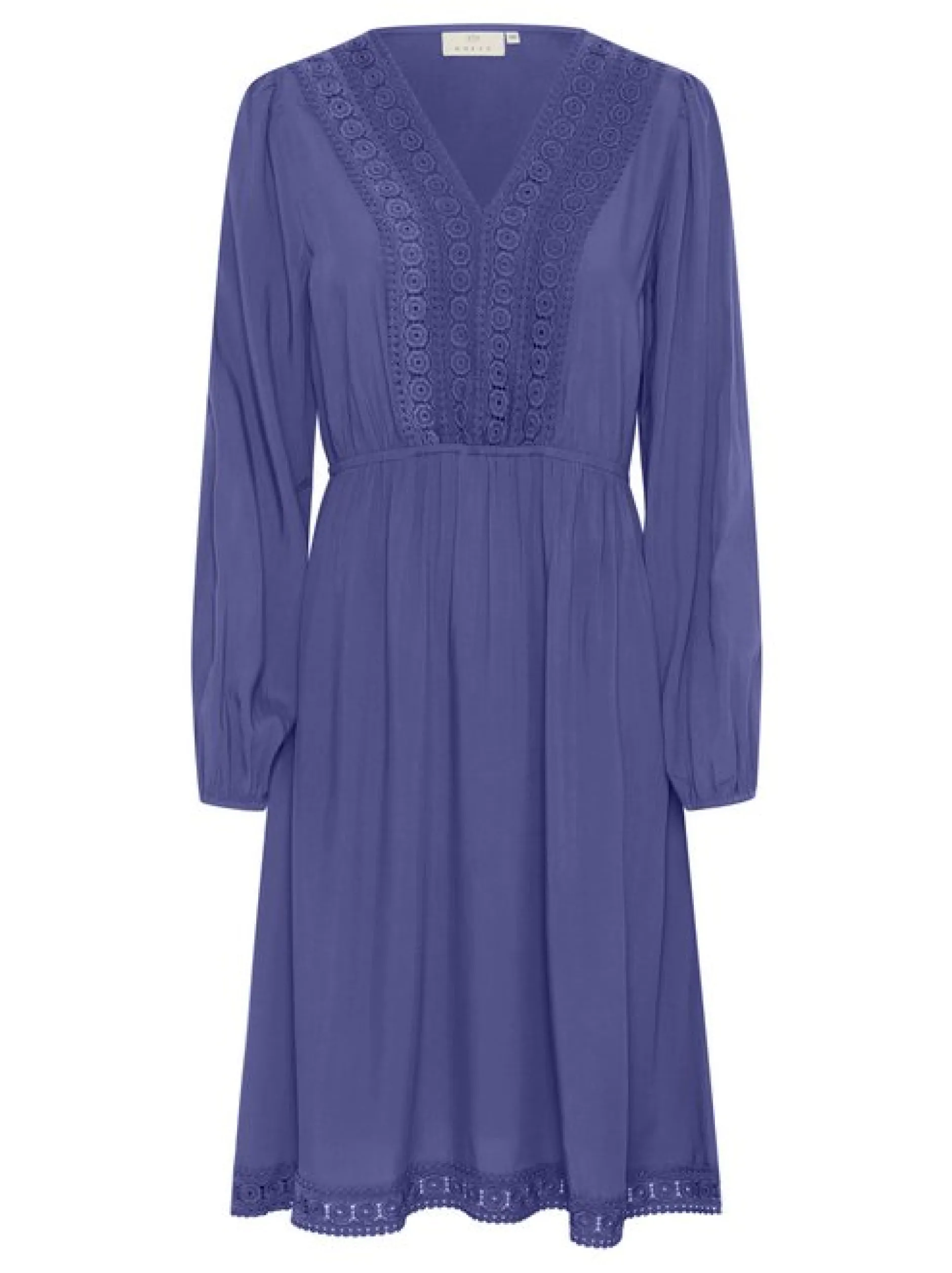 Kaffe Damen Kleid KAfreia Elastische Taille in blau