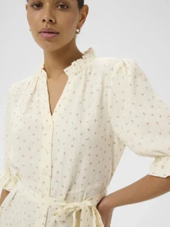 Kaffe Damen Kleid KAgitta in vanille