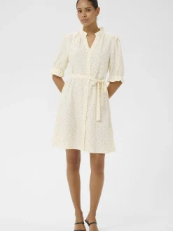 Kaffe Damen Kleid KAgitta in vanille