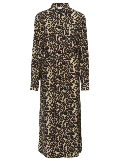 Kaffe Damen Kleid KAhannah in beige schwarz