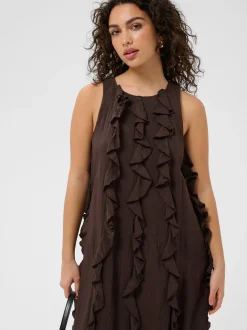 Kaffe Damen Kleid KAines in braun