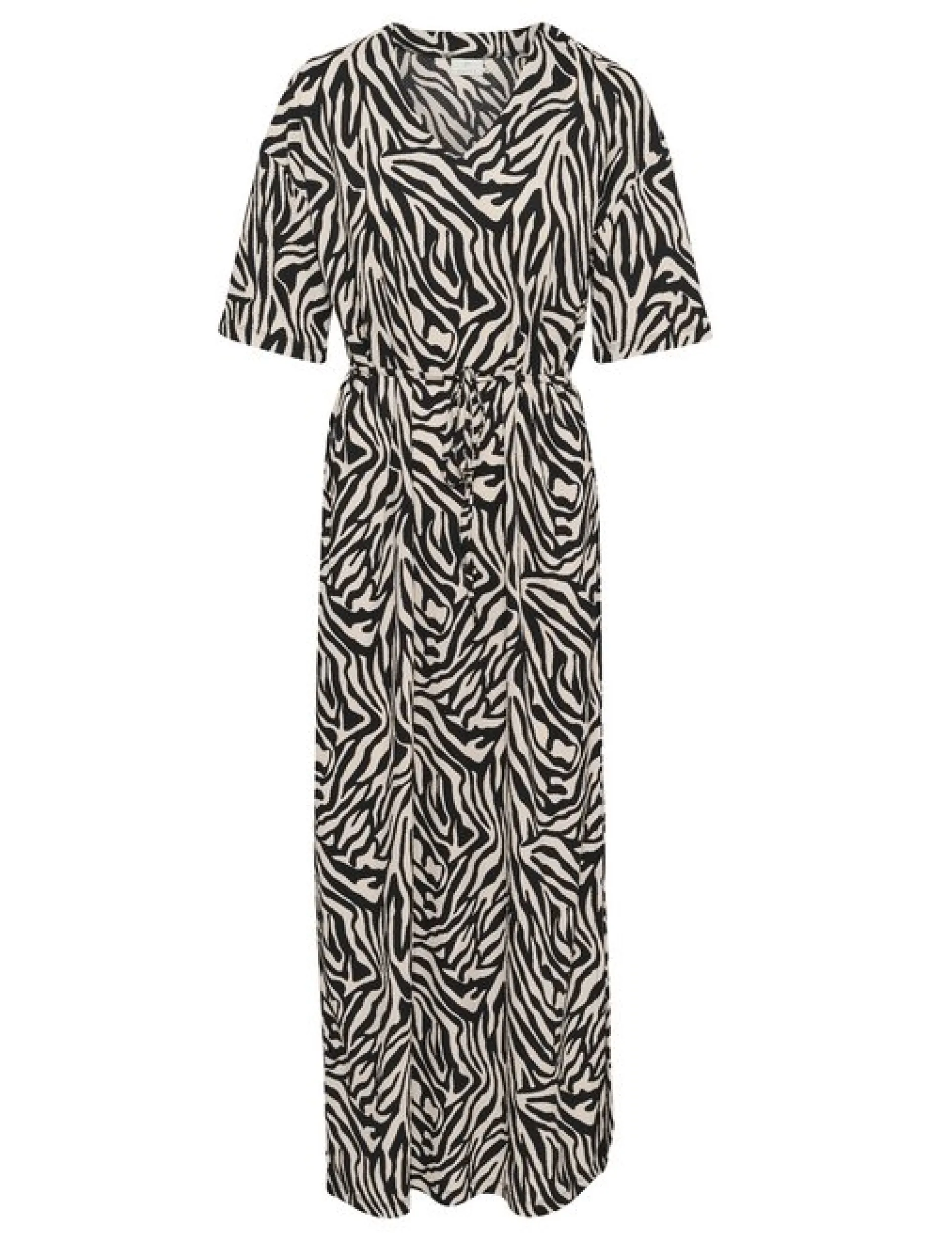 Kaffe Damen Kleid KAivanna in schwarz ecru