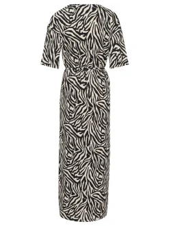 Kaffe Damen Kleid KAivanna in schwarz ecru