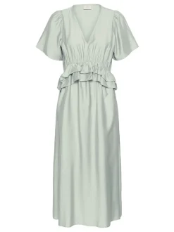Kaffe Damen Kleid KAjasmin Elastische Taille in grün
