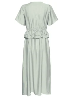 Kaffe Damen Kleid KAjasmin Elastische Taille in grün