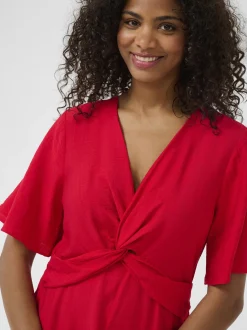 Kaffe Damen Kleid KAjasmin in rot