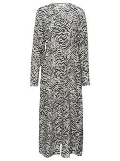 Kaffe Damen Kleid KAjodie in schwarz ecru