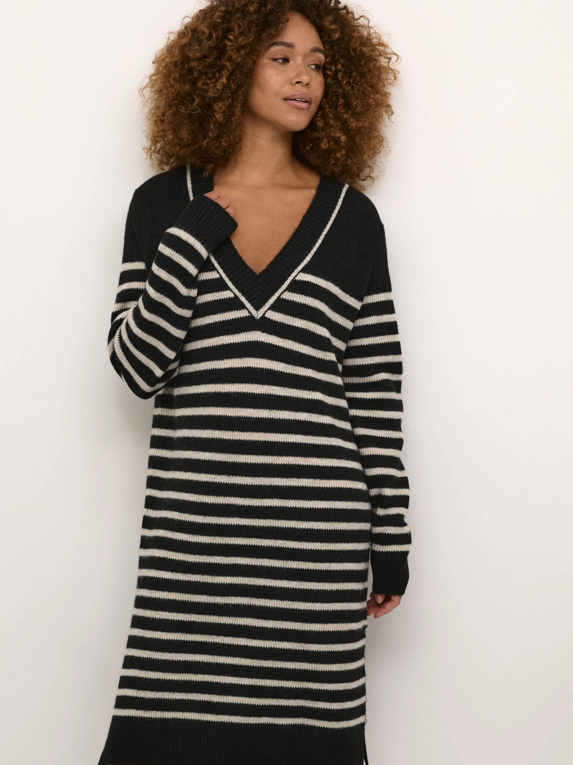 Kaffe Damen Kleid KAjuno in schwarz mehrfarbig
