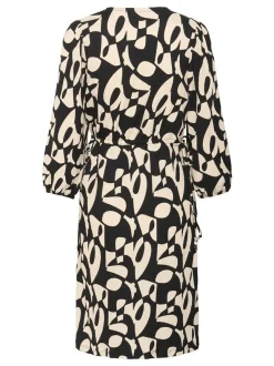 Kaffe Damen Kleid KAkatrine in schwarz beige