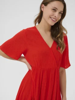 Kaffe Damen Kleid KAmyrna in rot
