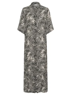 Kaffe Damen Kleid KAthora in ecru schwarz