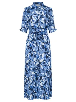 Kaffe Damen Kleid KAvelana in blau