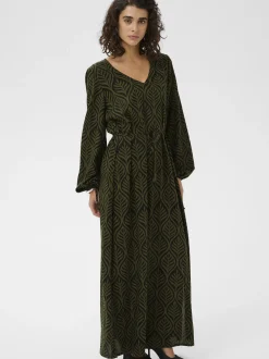 Kaffe Damen Kleid KAvioletta in schwarz grün
