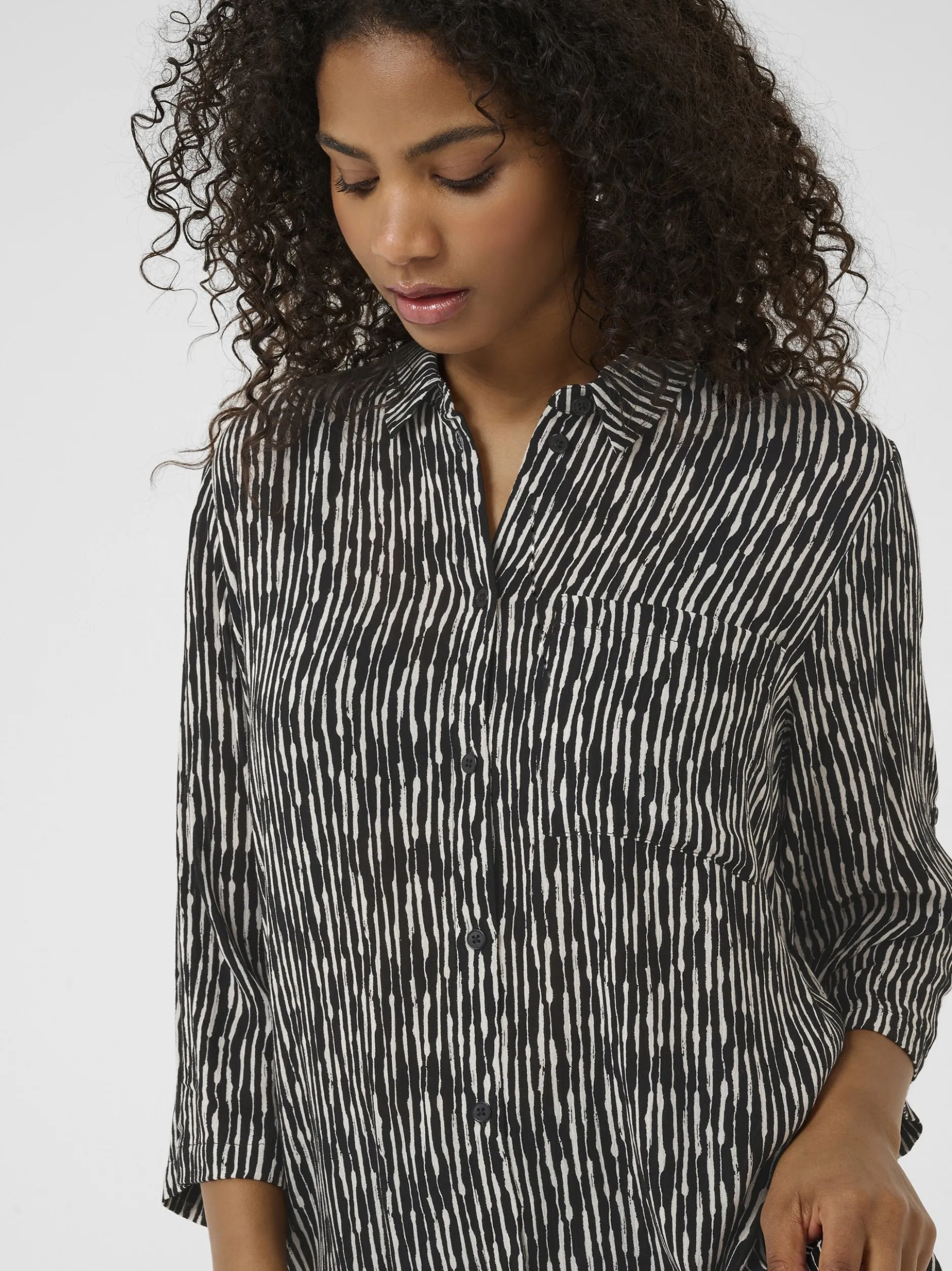Kaffe Damen Longbluse KAjessi in schwarz
