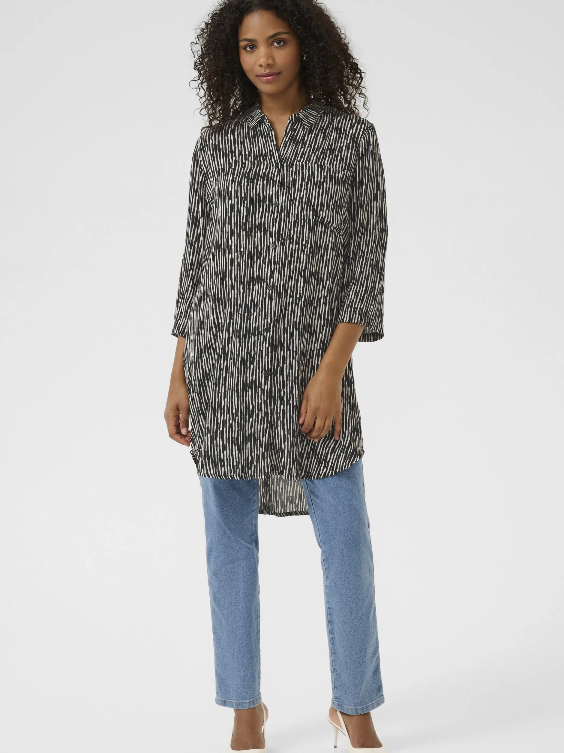Kaffe Damen Longbluse KAjessi in schwarz