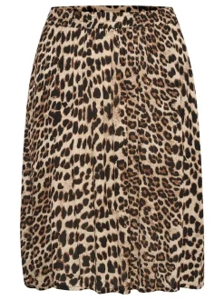 Kaffe Damen Rock KAamber Elastische Taille in beige schwarz