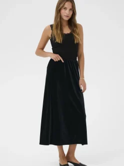 Kaffe Damen Rock KAkelly Elastische Taille in schwarz