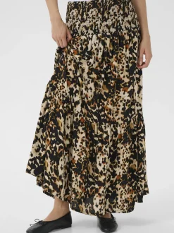 Kaffe Damen Rock KAmaxi Elastische Taille in mehrfarbig