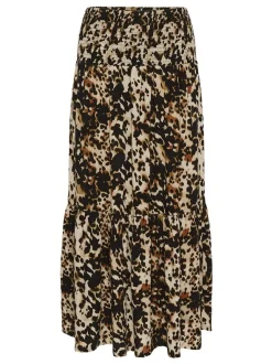Kaffe Damen Rock KAmaxi Elastische Taille in mehrfarbig