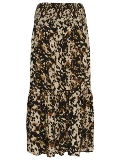 Kaffe Damen Rock KAmaxi Elastische Taille in mehrfarbig