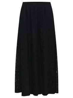 Kaffe Damen Rock KAnomi Elastische Taille in schwarz