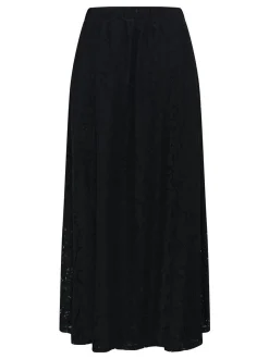 Kaffe Damen Rock KAnomi Elastische Taille in schwarz