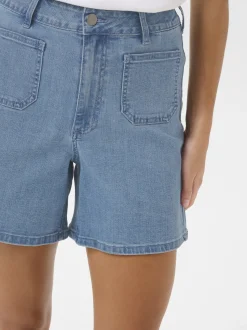 Kaffe Damen Shorts KAsarah Hohe Taille in blau