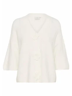 Kaffe Damen Strickjacke KArosie in ecru